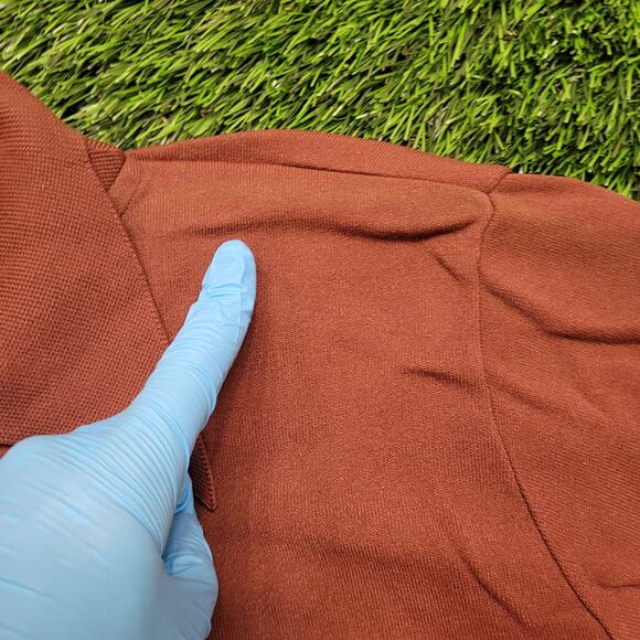 Vintage 70s Van Heusen Dagger Collar Knit Polo Shirt Mens Small Disco - Picture 4 of 12